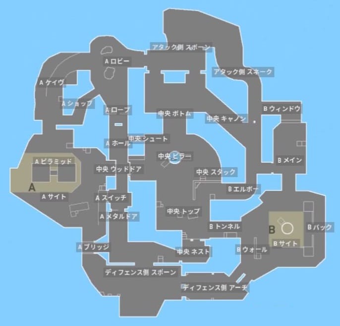 VALORANTのブリーズのマップ構造