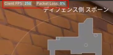 VALORANTのミニマップの上の表示