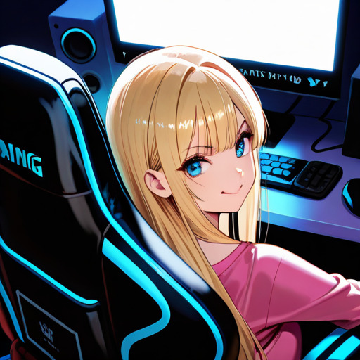 ゲーミングチェアに座っている女の子