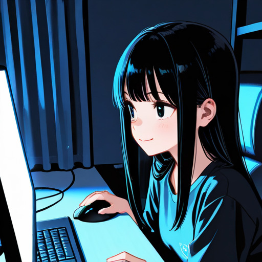 ゲーミングマウスを持つ女の子