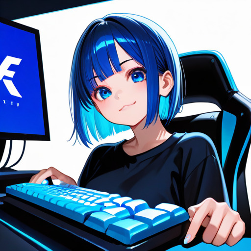 ゲーミングキーボードを操作する女の子